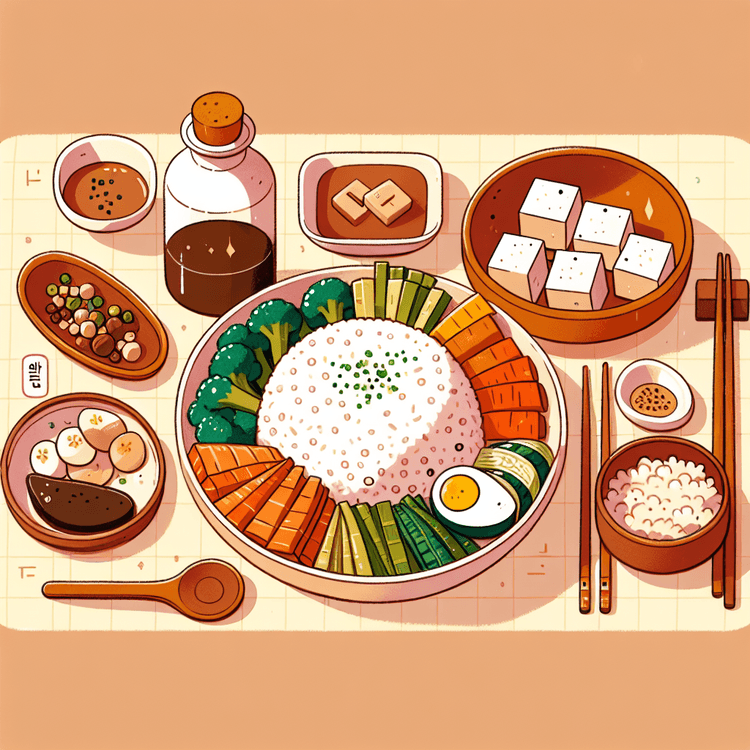 현미밥·채소·두부·생선이 차려진 가정식 밥상